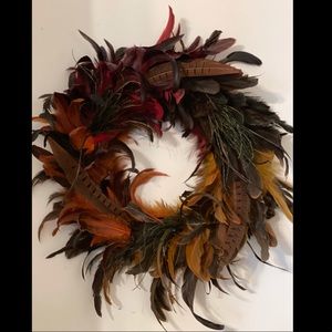Fall 11.5” Feather Wreath